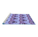 Sideview of Machine Washable Transitional Purple Mimosa Purple Rug, wshpat3091blu