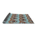 Thickness of Patterned Sienna Brown Rug, pat3091lblu