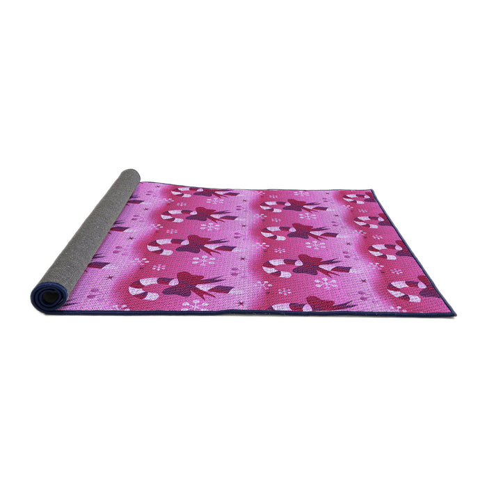 Thickness of Patterned Violet Purple Rug, pat3091pur