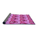 Thickness of Patterned Violet Purple Rug, pat3091pur