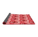 Thickness of Patterned Pastel Red Pink Rug, pat3091rd