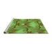 Sideview of Machine Washable Transitional Green Rug, wshpat3092grn