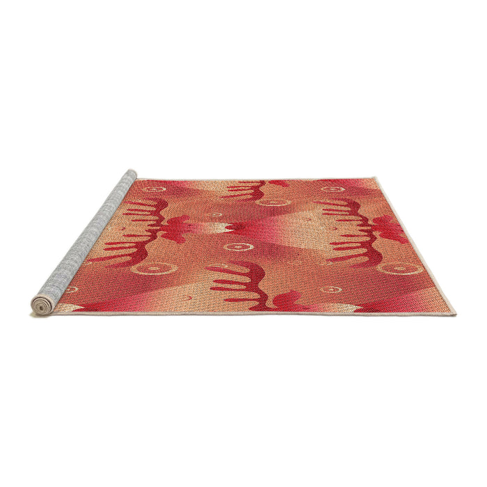 Sideview of Machine Washable Transitional Orange Rug, wshpat3092org