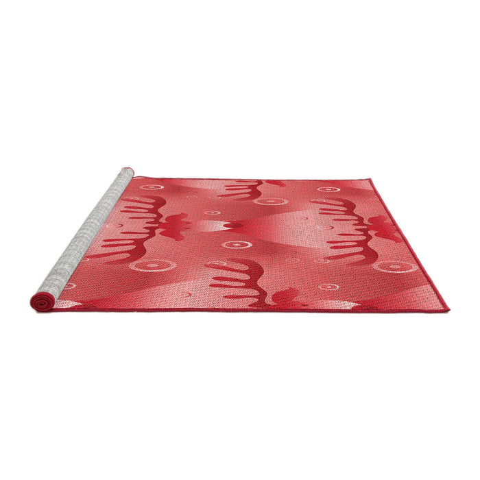 Sideview of Machine Washable Transitional Red Rug, wshpat3092rd