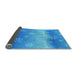 Thickness of Patterned Neon Blue Rug, pat3093lblu