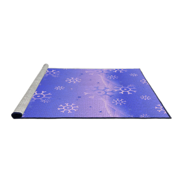Sideview of Machine Washable Transitional Purple Mimosa Purple Rug, wshpat3093pur