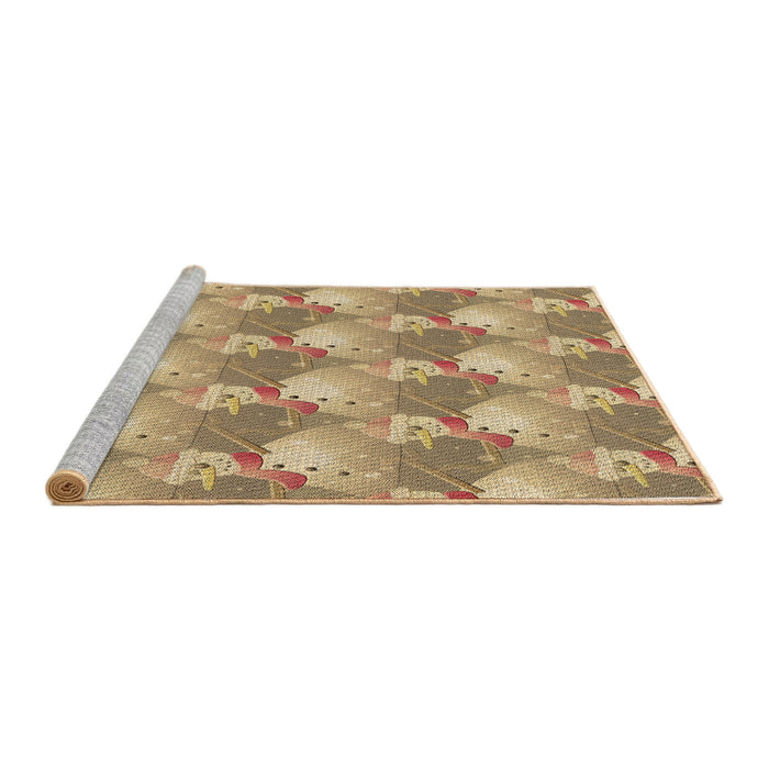 Sideview of Machine Washable Transitional Light Brown Rug, wshpat3094brn