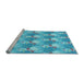 Sideview of Machine Washable Transitional Blue Rug, wshpat3094lblu