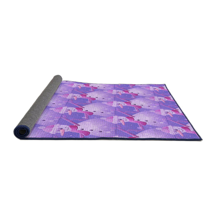 Thickness of Patterned Bright Lilac Purple Rug, pat3094pur