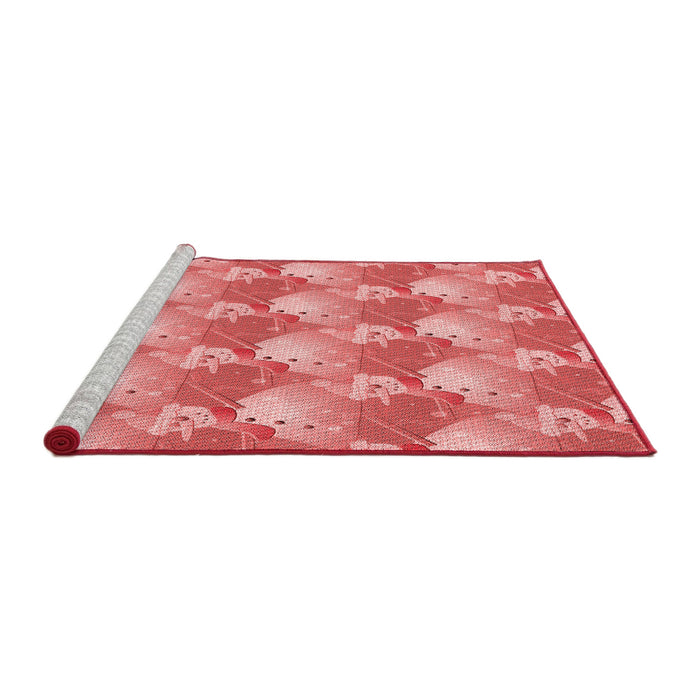 Sideview of Machine Washable Transitional Light Coral Pink Rug, wshpat3094rd