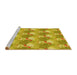 Sideview of Machine Washable Transitional Yellow Rug, wshpat3094yw