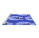 Sideview of Machine Washable Transitional Sky Blue Rug, wshpat3095blu