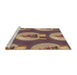 Sideview of Machine Washable Transitional Brown Sand Brown Rug, wshpat3095brn