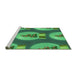 Sideview of Machine Washable Transitional Medium Forest Green Rug, wshpat3095grn