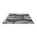 Sideview of Machine Washable Transitional Dark Gray Rug, wshpat3095gry