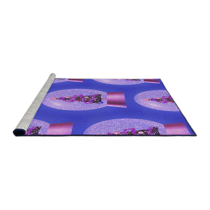 Sideview of Machine Washable Transitional Amethyst Purple Rug, wshpat3095pur