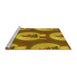 Sideview of Machine Washable Transitional Yellow Rug, wshpat3095yw