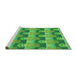 Sideview of Machine Washable Transitional Neon Green Rug, wshpat3096grn