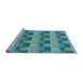 Sideview of Machine Washable Transitional Glacial Blue Ice Blue Rug, wshpat3096lblu