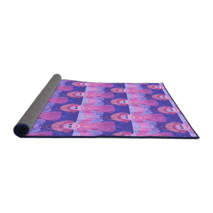 Thickness of Patterned Purple Rug, pat3096pur