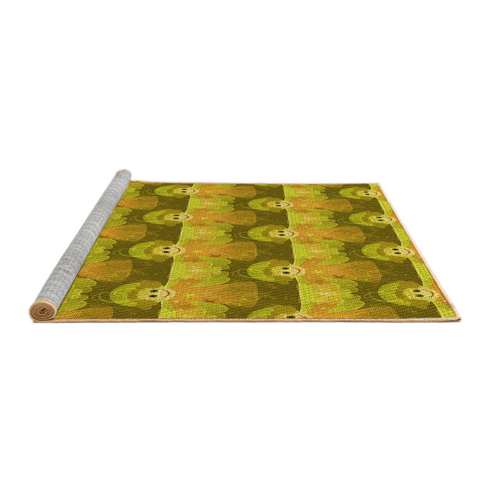 Sideview of Machine Washable Transitional Dark Bisque Brown Rug, wshpat3096yw