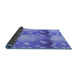 Thickness of Patterned Denim Blue Rug, pat3097blu