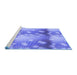 Sideview of Machine Washable Transitional Denim Blue Rug, wshpat3097blu