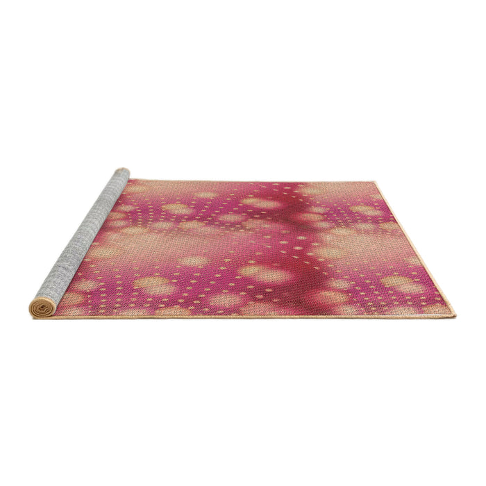 Sideview of Machine Washable Transitional Orange Rug, wshpat3097brn