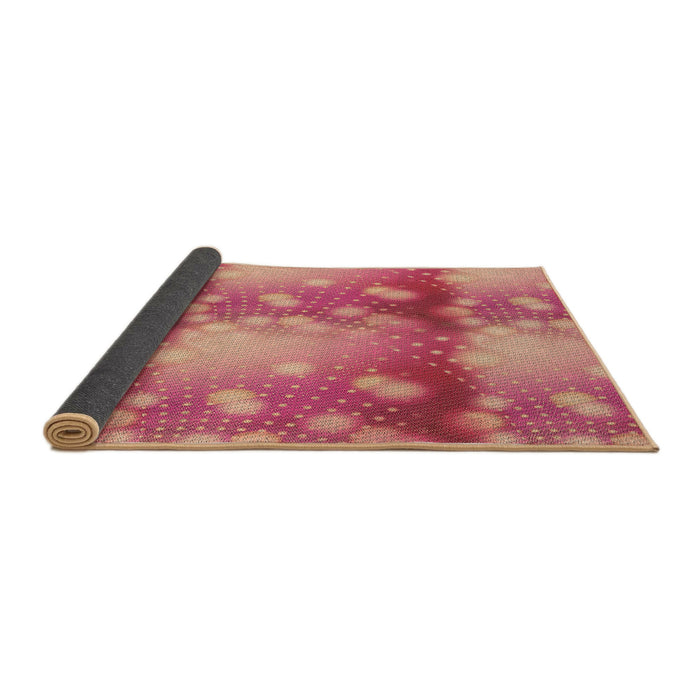 Thickness of Patterned Orange Rug, pat3097brn
