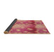 Thickness of Patterned Orange Rug, pat3097brn