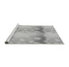 Sideview of Machine Washable Transitional Platinum Silver Gray Rug, wshpat3097gry