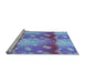 Sideview of Machine Washable Transitional Crystal Blue Rug, wshpat3097lblu