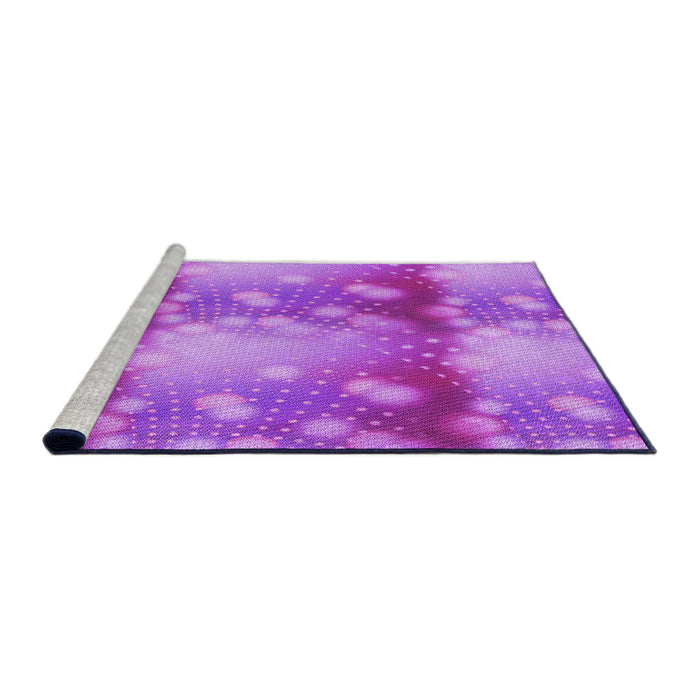 Sideview of Machine Washable Transitional Fuchsia Magenta Purple Rug, wshpat3097pur