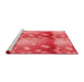 Sideview of Machine Washable Transitional Red Rug, wshpat3097rd