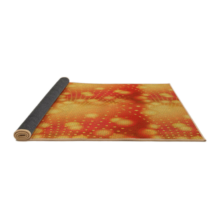Thickness of Patterned Neon Red Rug, pat3097yw