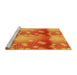 Sideview of Machine Washable Transitional Neon Red Rug, wshpat3097yw