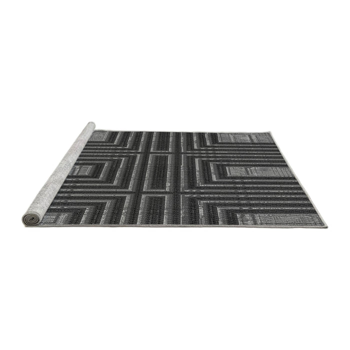 Sideview of Machine Washable Transitional Gray Rug, wshpat3098gry