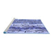 Sideview of Machine Washable Transitional Deep Periwinkle Purple Rug, wshpat3099blu