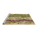 Sideview of Machine Washable Transitional Red Brown Rug, wshpat3099brn