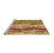 Sideview of Machine Washable Transitional Saddle Brown Rug, wshpat3099org