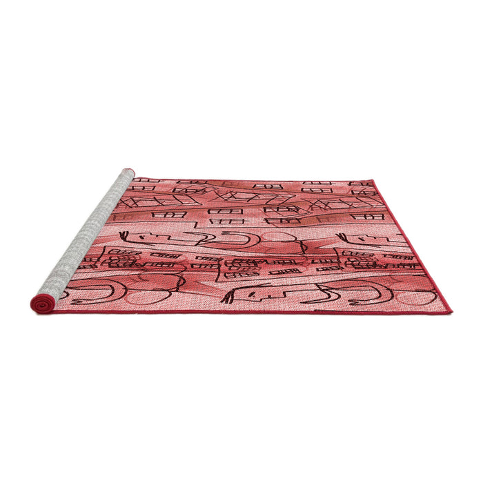 Sideview of Machine Washable Transitional Light Coral Pink Rug, wshpat3099rd