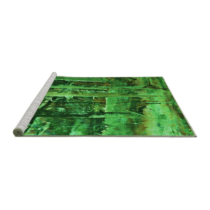 Machine Washable Transitional Deep Emerald Green Rug in a Bedroom, wshpat31grn