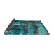Patterned Dark Turquoise Green Rug, pat31lblu