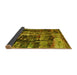 Thickness of Patterned Orange Gold Rug, pat31yw
