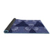 Thickness of Patterned Light Slate Blue Rug, pat310blu