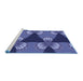 Sideview of Machine Washable Transitional Light Slate Blue Rug, wshpat310blu