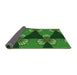 Thickness of Patterned Deep Emerald Green Rug, pat310grn