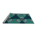 Sideview of Machine Washable Transitional Light Sea Green Rug, wshpat310lblu