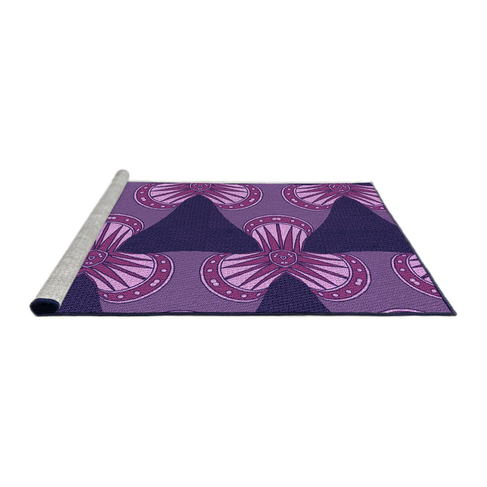 Sideview of Machine Washable Transitional Purple Rug, wshpat310pur