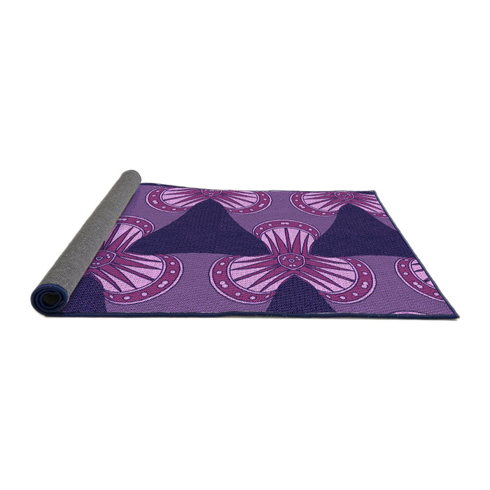 Thickness of Patterned Purple Rug, pat310pur